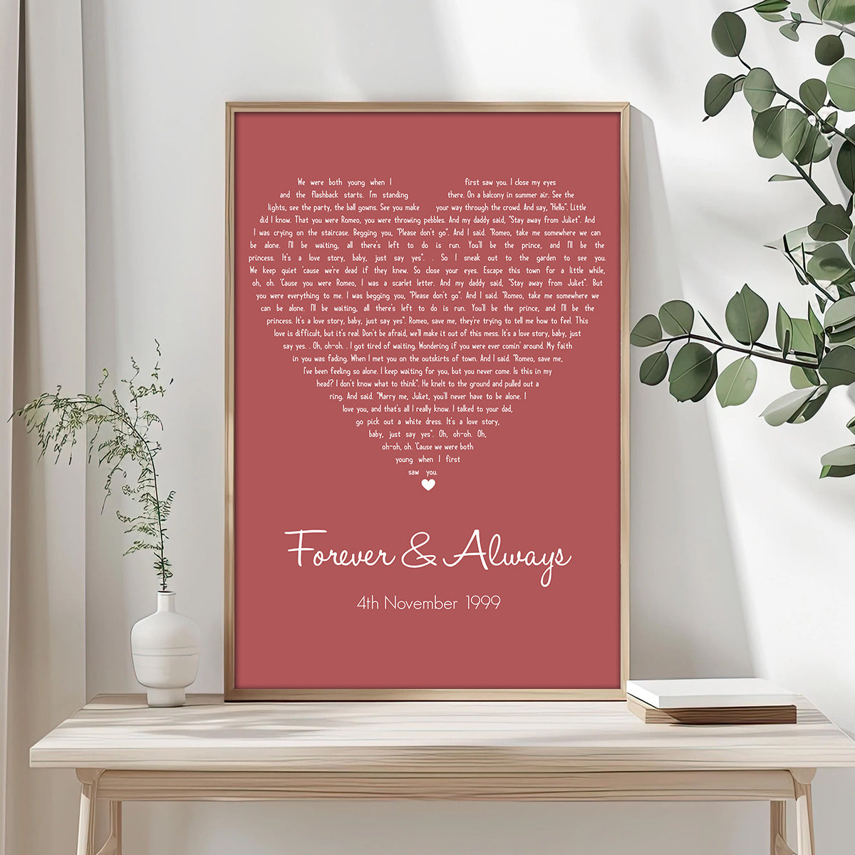 Song Lyrics On Frame Poster