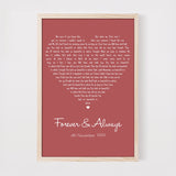 Song Lyrics On Frame Poster